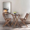 Whisen 3-Piece Acacia Wood Folding Bistro Set with Coffee Table and 2 Chairs - 3 of 4