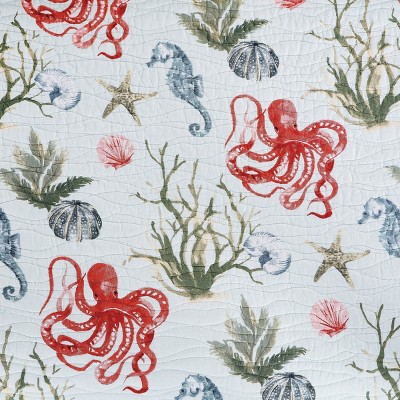 Behari Coastal Cotton Table Runner with Oceanic Motifs