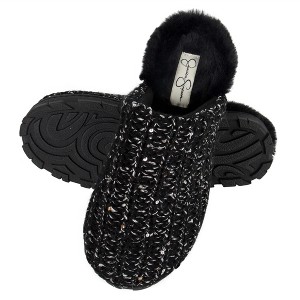 Jessica Simpson Womens Cable Knit Scuff Slippers - 1 of 4