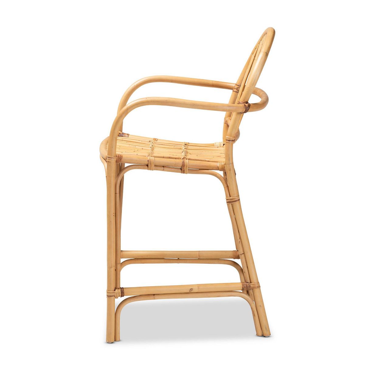 Tugera Rattan Counter Height Barstool Natural/Brown - bali & pari: Handcrafted, No Assembly Required - thumbnail 4