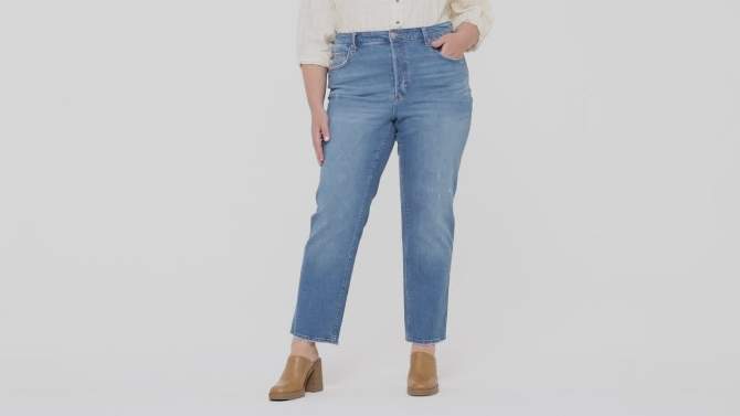Women's High-Rise 90's Distressed Straight Jeans - Universal Thread™, 5 of 13, play video