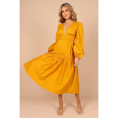 Mustard yellow dress store target