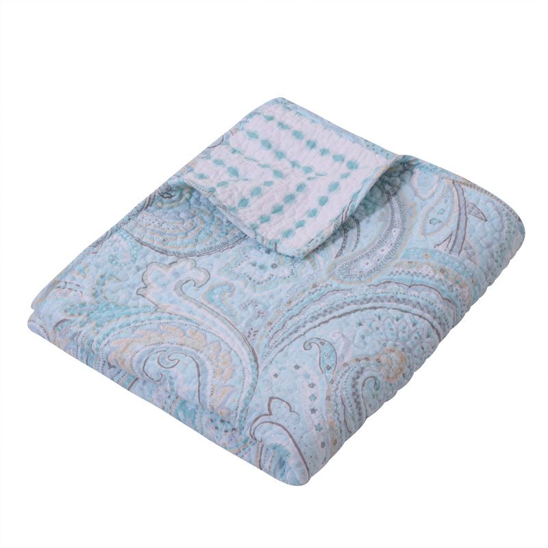 Spruce Blue Quilted Throw - Levtex Home, 2 of 4