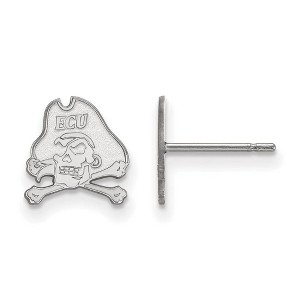 Black Bow Jewelry 10k White Gold East Carolina Pirates NCAA Post Earrings - 1 of 3