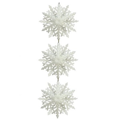 Kurt S. Adler 9" Winter Light White Glitter Snowflakes Pendant Christmas Ornament - White