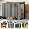 4x8 FT Lean-to Metal Shed,Heavy-Duty Galvanized Steel Garden Tool Storage with Lockable Door & 2 Air Vents for Backyard, Garden, Patio - 4 of 4