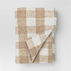 Cozy Woven Check Throw Blanket Neutral - Room Essentials™ - 1 of 4