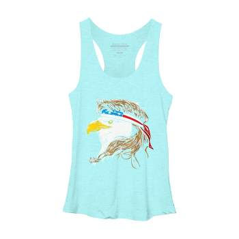 Women's Design By Humans July 4th Eagle Mullet American Flag By corndesign Racerback Tank Top
