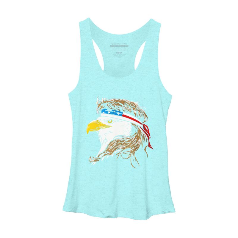 Women's Design By Humans July 4th Eagle Mullet American Flag By corndesign Racerback Tank Top, 1 of 3