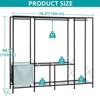 HONEIER 74"L Heavy Duty Portable Clothes Rack with 3 Hang Rods and Shelf Gray - 4 of 4