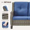 POCASSY Outdoor Wicker Chairs Set of 2 with Weather Resistant Rattan and Deep Seat, High Back Patio Chair for Balcony, Porch, Gray Wicker/Blue Cushion - 4 of 4