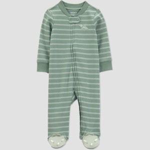 Carter's Just One You® Baby Boys' Striped Dino Sleep N' Play - Green - 1 of 4