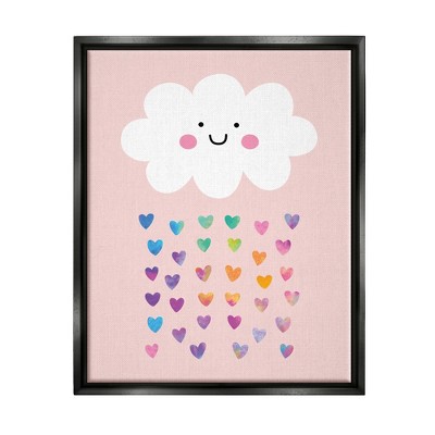 Stupell Industries Raining Rainbow Hearts with Happy Cloud
