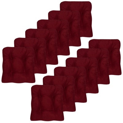 Kate Aurora Nantucket Farms Ultra Soft Chenille Burgundy Red Memory Foam  Non Slip Chair Cushion Pads : Target