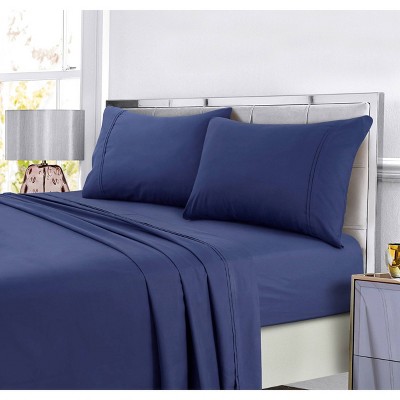 Moonlight Blue Queen Deep Pocket Microfiber Sheet Set