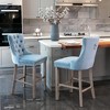 QingMoon Velvet Upholstered Barstools, Button Tufted Counter Chairs Set of 2 with Nailhead Trim and Wooden Legs for Kitchen, Cafe, Pub - 2 of 4