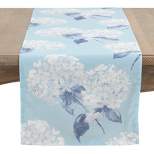 Saro Lifestyle Printed Table Runner With Hydrangea Design