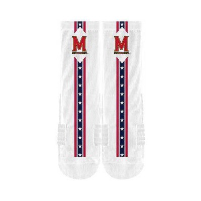 NCAA Maryland Terrapins Adult Flags Crew Socks - M/L