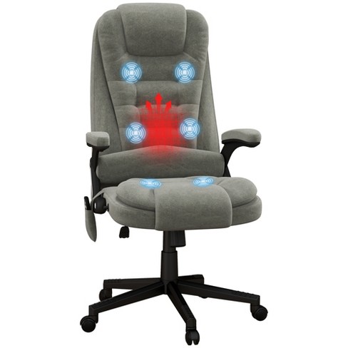 Vinsetto Vibration Massage Office Chair With Heat, Adjustable Height, High  Back, Armrest, Footrest, Pu Leather Comfy Computer Chair, Gray : Target