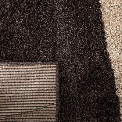 Florida Shag Dark Brown and Beige 4' x 6' Area Rug