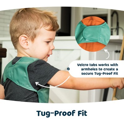 Small Sage and Charcoal Recycled Plastic Toddler Bib Set