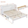 Foldable Queen Size Murphy Bed with Rattan Doors,Cabinet Bed with USB Port and Drawers for Small Spaces-The Pop Home - 4 of 4
