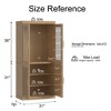 MAYEERTY  Natural Wood Grain Storage Cabinet with Glass Door for Living Room & Bar Area - 4 of 4