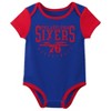 NBA Philadelphia 76ers Boys' 3pk Bodysuit Set - 4 of 4
