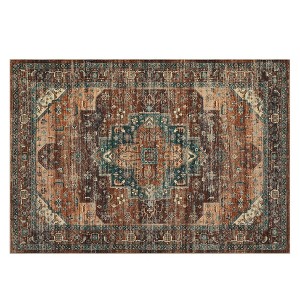 Area Rugs, Machine Washable Vintage Soft Low Pile Rugs, Oriental Accent Carpet with Non-Slip Backing,Floor Carpet for Living Room, Hallway, Laundry - 1 of 4