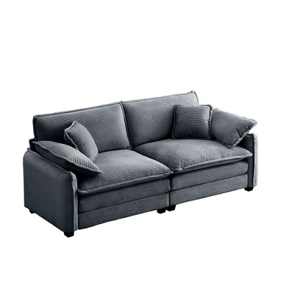 NicBex 81 Inch Corduroy Loveseat Sofa 2-Seater Sofa with 4 Pillows for Living Room,Apartment,Bedroom