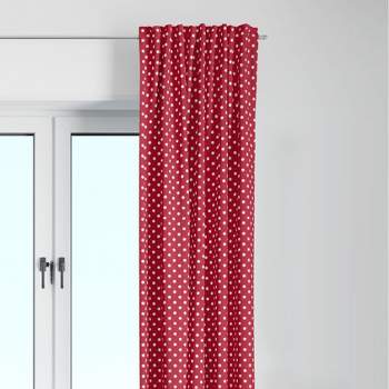 Bacati - Pin Dots Red Cotton Printed Single Window Curtain Panel