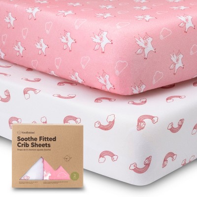 Image of KeaBabies 2pk Soothe Fitted Crib Sheets Neutral, Organic Baby Crib Sheets, Fits Standard Nursery Baby Mattress (Dreamland)