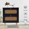 Accent Cabinet Modern with Rattan Drawer Fronts for Bedroom and Living Room - 3irtyhousy - 3 of 4