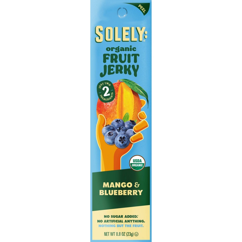 Solely Organic Mango & Blueberry Fruit Jerky - 0.8oz