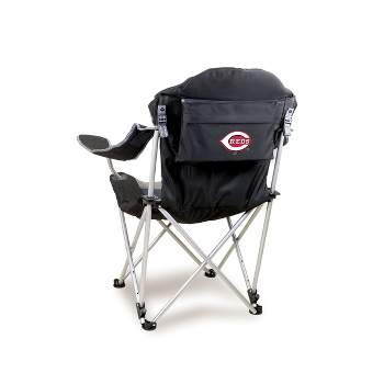 MLB Cincinnati Reds Reclining Camp Chair - Black with Gray Accents