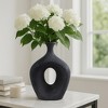 Sagebrook Home Ceramic Oval Vase - Contemporary Glam Abstract Cut-Out Vase Beaded - 3 of 4