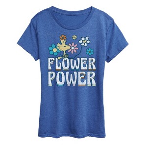 Women's - Peanuts - Flower Power Short Sleeve Graphic T-Shirt - 1 of 4