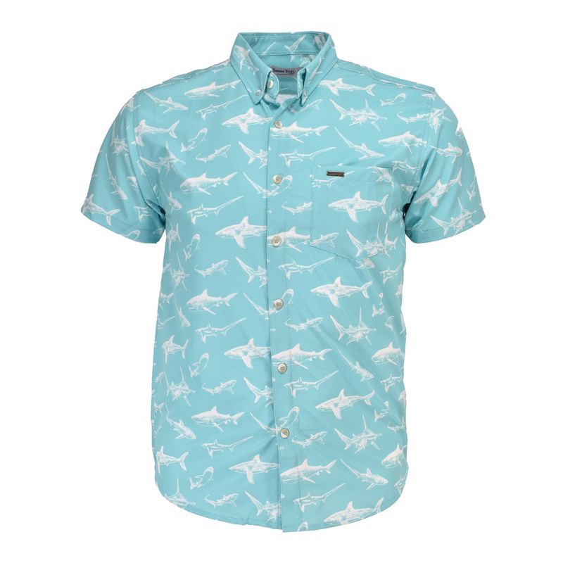 Banana Boat UPF 50+ Men's Hawaiian Print Shirt | White Shark, 1 of 4