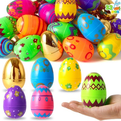 Joyfy Colorful Easter Eggs Plastic Eggshells Printed Eggs & Golden Eggs for Easter Egg Hunt Event, School Parties Prizes
