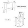 ChicFurnit Dining Sets Bar Height Table Set with Footrest Chairs Space Saving for Kitchen Dining Room, Gray, 50"*18.75"*14" - 3 of 4