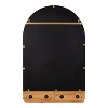 Kate and Laurel Schuyler Arch Wall Mirror with Hooks, 20x31, Natural - 4 of 4