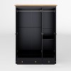 Chery Life 70.1" Tall 3 Doors Armoire Wardrobe Closet with 2 Drawers, Wooden Wardrobe Cabinet with Hanging Rail and Shelve for Bedroom, Black - 4 of 4