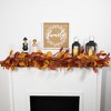 Northlight Autumn Magnolia Leaves and Mixed Berries Artificial Fall Harvest Garland - 5' x 8" - 2 of 4