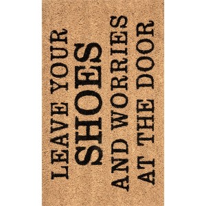 Nuloom Coir Leave Your Shoes and Worries Indoor and Outdoor Doormat, 1' 5" x 2' 5", Natural - 1 of 4