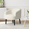 WestinTrends Alexandria 29" Wide Mid Century Modern Faux Shearling Barrel Accent Arm Chair - 2 of 4