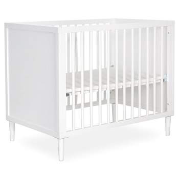Dream On Me Lucas Mini Modern Crib With Rounded Spindles, White