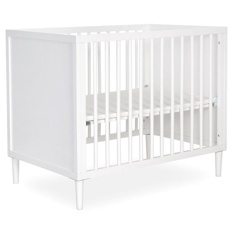 Dream On Me Lucas Mini Modern Crib With Rounded Spindles, White, 1 of 5
