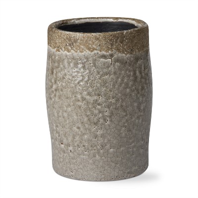tagltd Crackle Glazed Rustic Vase Tall Gray