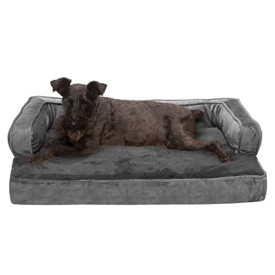 Furhaven Plush & Velvet Comfy Couch Orthopedic Sofa-style Dog Bed ...