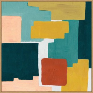 30"x30" Block Abstract II by Grace Popp Framed Canvas Wall Art Print - Amanti Art: Modern Decor - 1 of 4